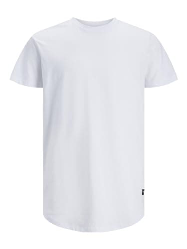 JACK & JONES Herren JJENOA Tee SS Crew Neck NOOS 12113648, White/REG, S Bio