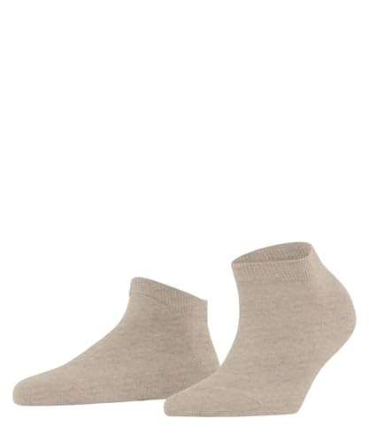 FALKE Damen Sneakersocken Family W Sn nachhaltige Baumwolle kurz einfarbig 1 Paar, Beige Linen Melange 4541, 39-42 Öko
