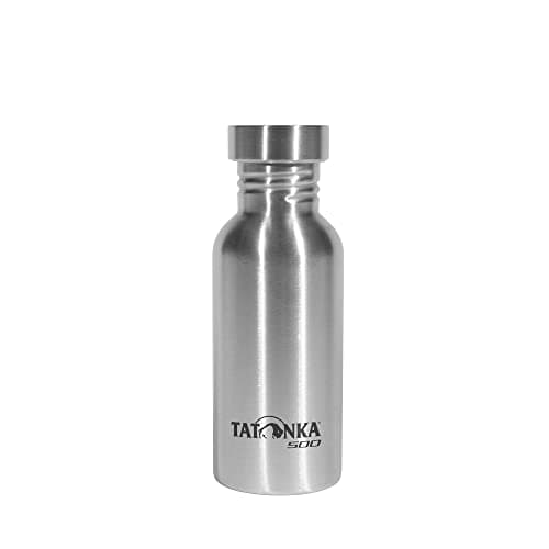 Tatonka Edelstahl Trinkflasche Steel Bottle Premium 0,5l - Bruchsichere Wasserflasche mit Edelstahl-Schraubverschluss - spülmaschinenfest und BPA-frei (500ml)