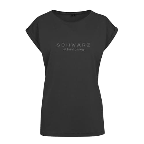 Roughtex Damen T-Shirt Schwarz - Statement Shirt mit 2 ironischen Sprüchen Black Edition - Fair produziert, lokal Bedruckt, Relaxed Fit genug XL
