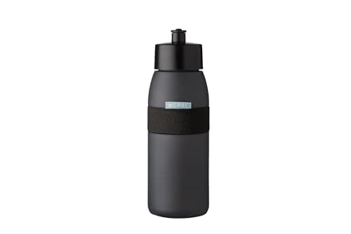 Mepal - Sportflasche Ellipse - Praktische Wasserflasche für Sport, Gym & Freizeit - Sport Trinkflasche mit weichem Ausgießer - Spülmaschinenfest & BPA-frei - 500 ml - Nordic black