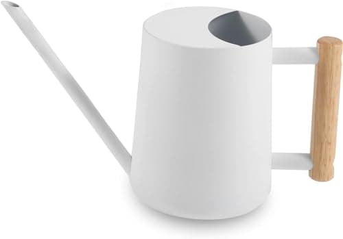 Gießkanne Zimmerpflanzen, 1000ml Metall Edelstahl Gießkanne Kleine Moderne Bewässerung Topf mit langem Auslauf für Zimmerpflanzen Bonsai Outdoor Garten Blume Deko (Weiß)