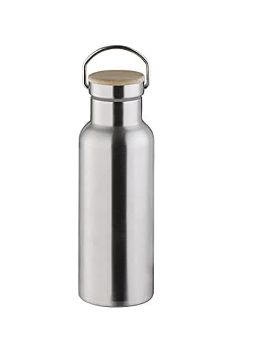 APS 66905 Hochwertige langlebige Edelstahl Isolierflasche/Trinkflasche mit 500 ml inkl. Tragebügel und Ersatzdichtung/auslaufsichere doppelwandige Getränkeflasche für Kinder, Freizeit & Erwachsene Öko
