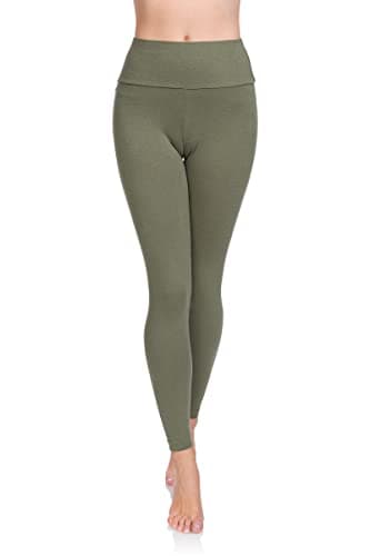 Soft Sail Damen Leggings, hohe Taille, Bauchkontrolle, weiche Baumwolle Gr. 36 EU/S, Khaki