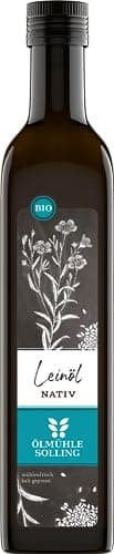 ÖLMÜHLE SOLLING - BIO Leinöl | Täglich mühlenfrisch kaltgepresstes Öl aus Leinsamen. Leinöl mit mildem und nussigem Geschmack. Reich an Omega-3-Fettsäuren | Inhalt: 500 ml Bio Vegan