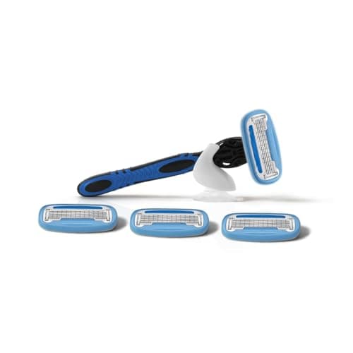 Mornin‘ Glory Körper-Rasierer-Set – Hochwertige Körperpflege – Ergonomischer Griff, präzise Wechselklingen, Halterung & nachhaltiges Design – Mit 4 Rasierklingen und 1 Rasiergriffhalter Öko