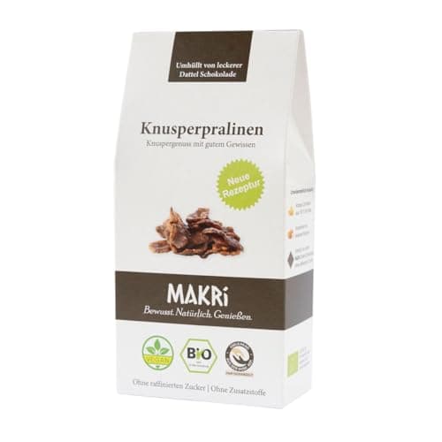 MAKRi® BIO Knusperpralinen - Schoko Krossies ohne raffinierten Zucker, Mit Dattel Schokolade, Vegan & Fair gehandelt (1 Stk.) Bio Öko Vegan