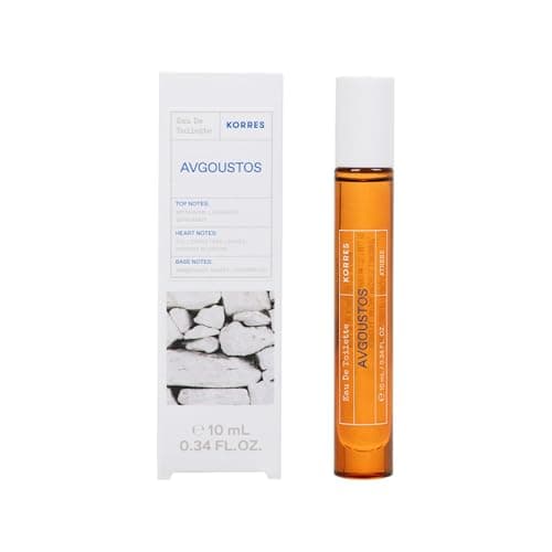 KORRES AVGOUSTOS Eau de Toilette für Damen und Herren in praktischer Deluxe Reisegröße, unisex Duft, fruchtig-zitrischer Sommerduft, vegan, 10 ml Öko Vegan