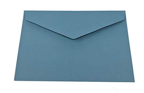 50 blaue recycelte Briefumschläge - DIN C6-114 x 162 mm - Kuverts mit Nassklebung ohne Fenster für Grußkarten & Einladungen Öko