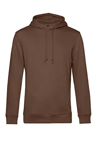 PinkTex Herren Kapuzenpullover Einfarbig Hoodie, Braun, XL Bio Öko