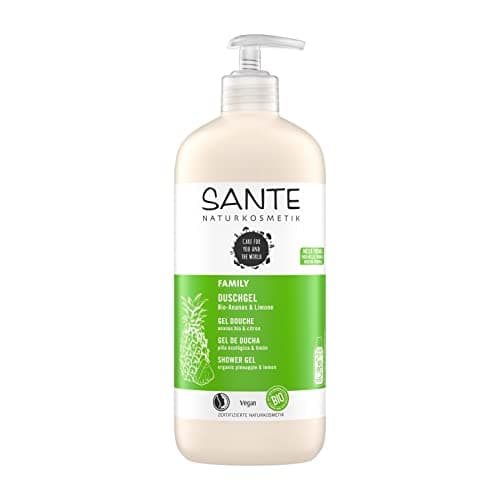 SANTE Naturkosmetik Erfrischendes Duschgel mit Zitrusduft, Feuchtigkeitsspendende Duschpflege für geschmeidige Haut in Familiengröße, Mit Bio-Ananas und Limone, Family Duschgel, 1 x 950 ml Bio Öko Vegan