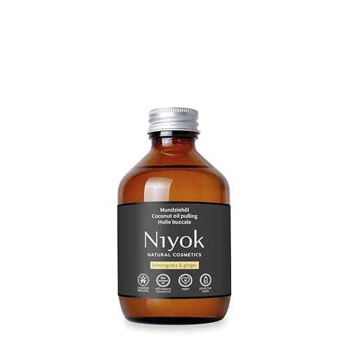 Niyok® Mundziehöl aus Bio Kokosöl "Zitronengras & Ingwer" (200ml) • Mundspülung mit ätherischen Ölen • Kokos Ölziehkur gegen Karies, Zahnstein & Mundgeruch • Vegan Zahnöl für Ölziehen Bio Öko Vegan