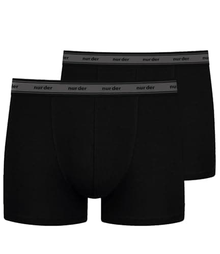 Nur Der 2er Pack Boxer GOTS Organic Cotton aus Bio-Baumwolle Enge Boxershorts Männer Unterhosen Herren, schwarz, XL Bio Öko