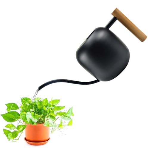 LPAMABA 1,2L Gießkanne Indoor Giesskanne Metall Edelstahl Gießkanne Klein Blumengießkanne für Zimmerpflanzen Sukkulenten Mini Gießkanne Schwarz Gartengießkanne 40Oz