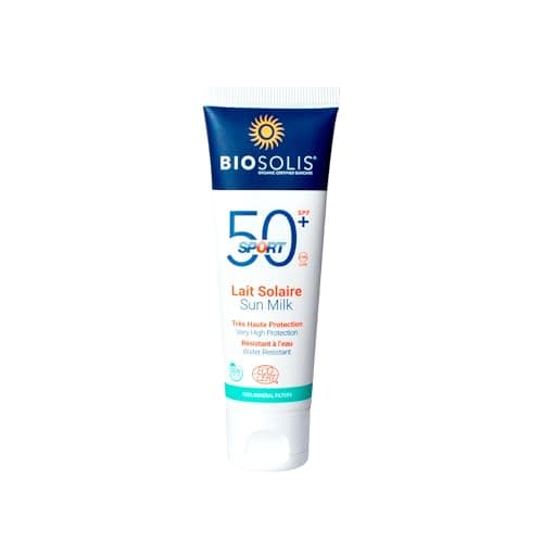 Bio Sonnenmilch Sport Extrem 50+ - UVA+UVB Schutz - Wasserfest - ohne Parfüme - Vegan + Bio Zertifiziert - Mineralischer Sonnenschutz - 98% natürliche Zutaten - 50ml Bio Vegan