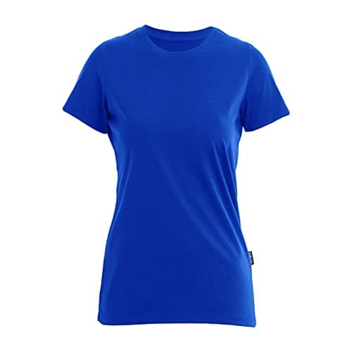 HRM Damen Luxury Roundneck Tee, Royalblau, Gr. XL I Premium T-Shirt Damen Rundhalsausschnitt aus 100% Bio-Baumwolle I Basic Shirt Damen bis 60°C waschbar I Hochwertige & nachhaltige Damen-Oberteile Bio Öko