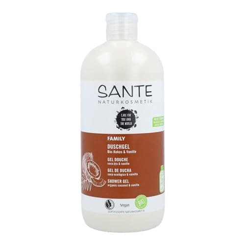 Sante Naturkosmetik - Bio-Kokos-Vanille-Duschgel, tropischer Duft, reinigt sanft und gründlich, vegan, Bio-Extrakte, 500 ml Bio Öko Vegan