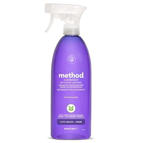 method Allzweckreiniger Spray, entfernt Schmutz und Dreck auf verschiedenen Oberflächen, Lavendelduft, gründliche Reinigung, 1 x 828 ml - Bio - Öko - Recycling