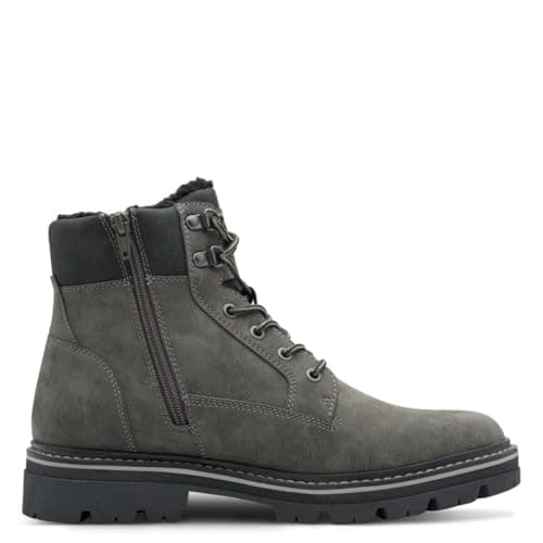 s.Oliver Herren Stiefel zum Schnüren Wasserabweisend Vegan, Grau (Dark Grey), 45 EU Öko Vegan