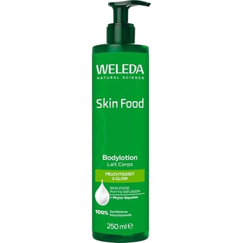 WELEDA Bio Skin Food Bodylotion - Naturkosmetik Körperpflege Lotion mit Bio Sheabutter spendet langanhaltende Feuchtigkeit. Natürliche Körperlotion für starke, strahlende Haut (vegan, 250ml) Bio Vegan
