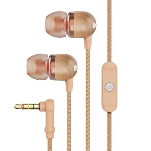 House of Marley Kopfhörer mit Kabel 'Smile Jamaica'- In-Ear Kopfhörer mit Mikrofon, 1-Knopf Steuerung & Geräuschisolierung, inkl. 2 Gel-Aufsätzen und verwicklungsfreies Kabel (Copper / Roségold) Bio Öko