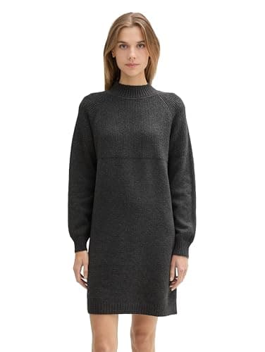 TOM TAILOR Denim Damen 1043984 Kleid, 10522-Shale Grey Melange, XS