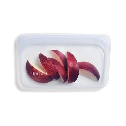 Stasher Bag Premium Silikonbeutel wiederverwendbar für Lebensmittel, Snack-Beutel, Klar, Dauerhaft, Backofen, spülmaschinen & gefriersicher, Umweltfreundlich, Lunch-Tasche, Leckagefrei, 355ml Öko