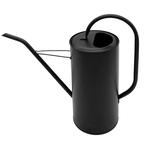 Metall Blumen Gießkanne schwarz matt - 3 L - Gießkanne mit langem Ausguss - Zimmperpflanze Büro Wasser Kanne elegant