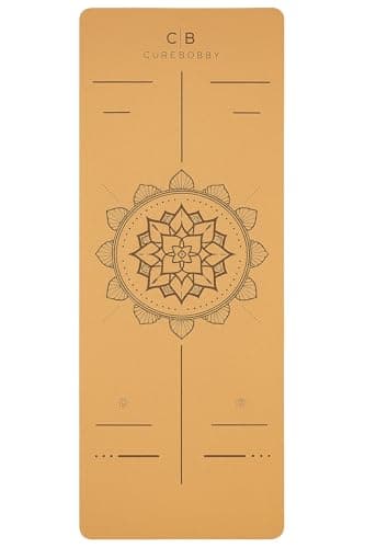 sopomarkt24 Yogamatte aus Kork & TPE – Rutschfeste Trainingsmatte mit Ausrichtungslinien – Nachhaltig, Gelenkschonend & Umweltfreundlich – Inklusive Tragegurt – 183 × 61 × 0,7 cm Öko