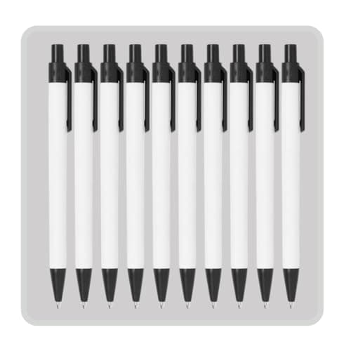 NIPORO 50 Stück Nachhaltige Kugelschreiber aus Recyceltem Karton und Weizenstroh - Blaue Tinte, Kulli, Umweltfreundlich (Schwarz) Öko