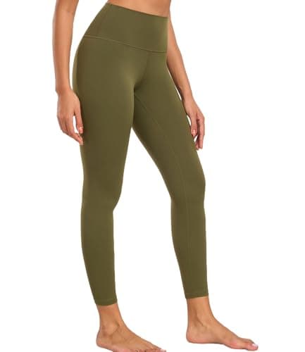 wirarpa High Waist Leggings Damen Elastische Leggins Weiche Sporthose für Sport Gym Olivgrün Größe M Öko