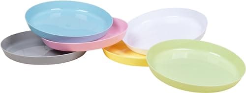 HEKU Mehrweg-Teller 6er Set in Pastell, ⌀18,5 cm I Aus PP-Material I Leicht & Robust I Spülmaschinen- & Mikrowellengeeignet, Bunt - Öko