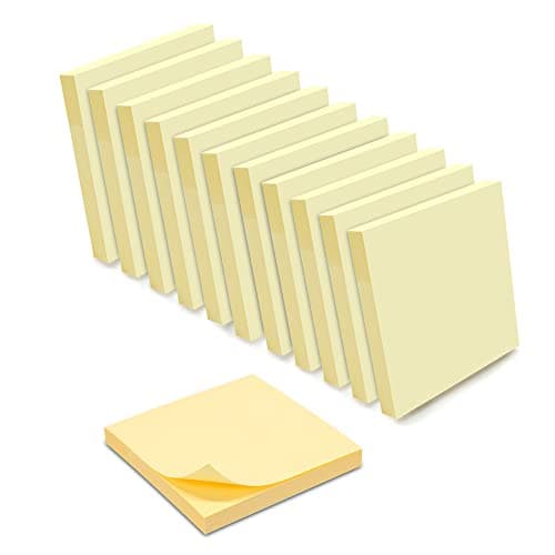 WAYTEX Haftnotizen, selbstklebend, 12 Blöcke à 100 Blatt, 75 x 75 mm, Gelb