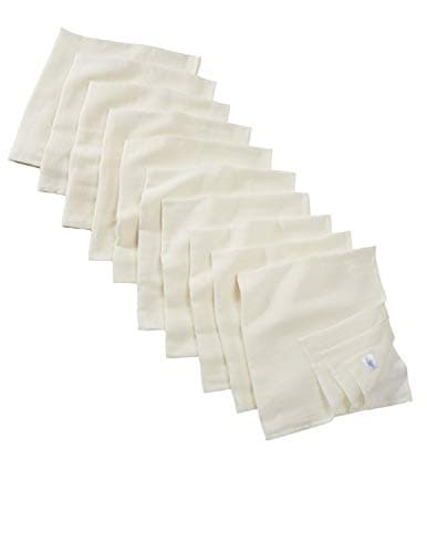 Bio Mullwindeln 100% Bio-Baumwolle (kbA) GOTS zertifiziert, Natur, 80 x 80 cm, 10er Set Bio