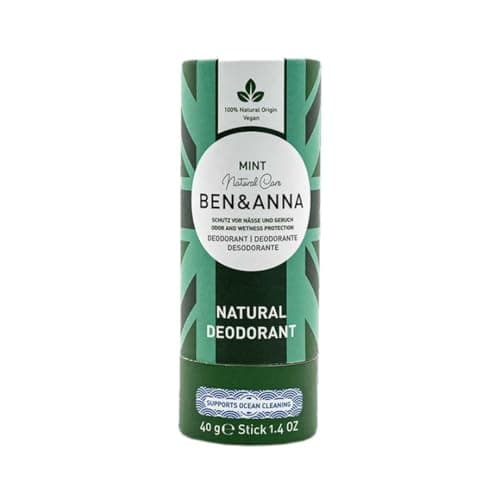 BEN & ANNA MINT - Natürliches Deo-Stick für Herren und Damen | Vegan & Naturkosmetik | Nachhaltig in Papertube | Gegen starkes Schwitzen | Aluminiumfrei (40 g (1er Pack), Minze) Öko Vegan