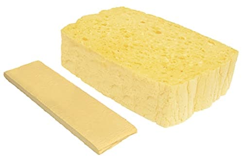 Spontex Quellschwamm aus 100 % biologisch abbaubarer Zellulose, 1 x 10er Pack, in recyceltem und recycelbarem PET-Beutel, saugstark, je 135 x 90 x 37 mm Bio Öko