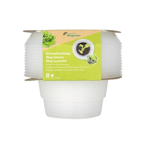 Andermatt Biogarten SchneckenStopp PP – 12er Pack, natürlicher Schneckenschutz, wiederverwendbarer Schneckenkragen aus recyceltem Material, das Schweizer Original, transparent Bio