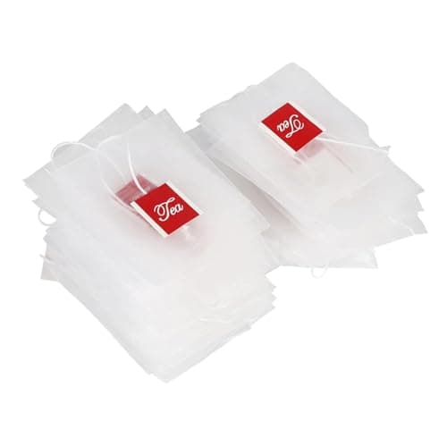 THOANBY Teebeutel aus hochwertigem Nylon mit Klappverschluss und Etiketten,Teefilterbeutel für lose Blätter,Kräutertees,biokompostierbar Bio Öko