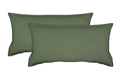 jilda-tex Bio-Bettwäsche Stone-Washed Renforce Lissabon 100% Bio-Baumwolle Knitterlook Stehsaum Bügelfrei Uni Leinen-Optik Bügelfrei GOTS Made in Green (Salbeigrün, 2X 40 x 80 cm) Bio Öko