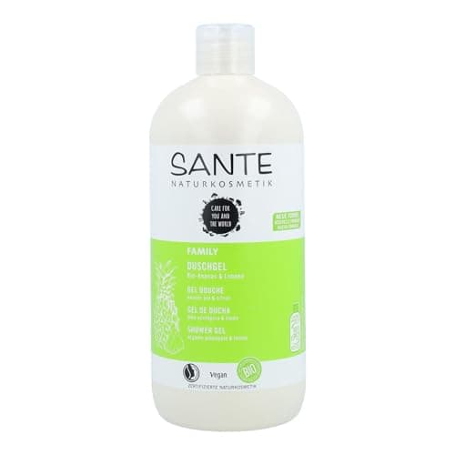 SANTE Naturkosmetik Erfrischendes Duschgel mit Zitrusduft, Feuchtigkeitsspendende Duschpflege für geschmeidige Haut in Vorteilsgröße, Mit Bio-Ananas und Limone, Family Duschgel, 1 x 500 ml Bio Öko Vegan