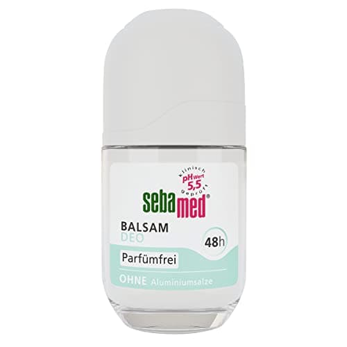 Sebamed Balsam Deo Parfumfrei Roll-on, zuverlässiger Schutz vor Körpergeruch, 48h Wirkung, besonders hautverträglich, frei von Parfum, ohne Aluminiumsalze, 50 ml Öko