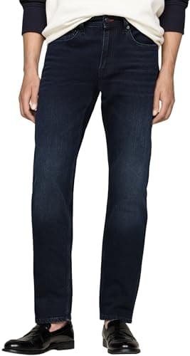 Tommy Hilfiger Herren Jeans Hose Regular Fit Straight Leg, Blau (Teton Indigo), 29W/34L