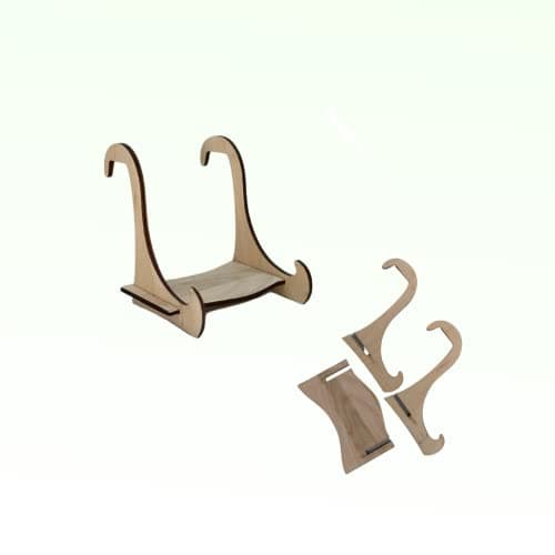 Generisch Smartphone-Ständer zerlegbarer aus recyceltem Holz – Für Bahn & Flugreisen. Nur Querausrichtung für perfektes Filmerlebnis Öko