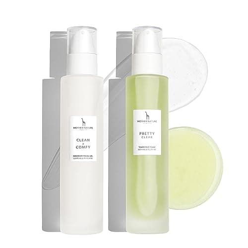 Gesichtsreinigungs-Set mit Bio-Aloe Vera und Hyaluronsäure - NATURKOSMETIK VEGAN von Mother Nature Cosmetics - 150 ml Waschgel und 150 ml Gesichtswasser für normale Haut, Mischhaut und unreine Haut Bio Vegan