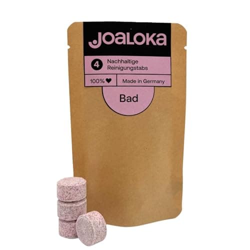 Joaloka Badreiniger-Tabs, 4 Stück, für 2 l Reiniger (4x500 ml) – vegan, ökologisch, ohne Microplastik, made in Germany Bio Öko Vegan