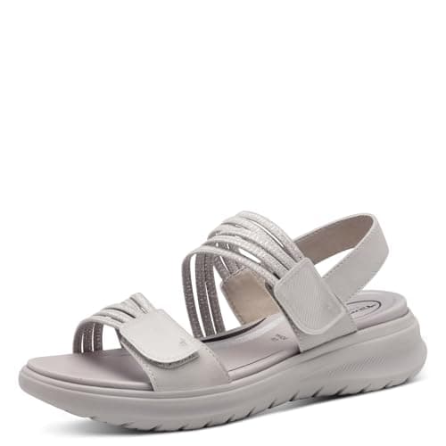 Tamaris Comfort Damen Sandalen flach Sportlich Vegan, Grau (Stone), 38 EU Vegan