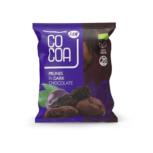 CO COA Zartbitterschokolade Zwetschgen BIO 70g – Zartbitterschokolade aus Rohschokolade, ohne weißen Zucker, vegan, glutenfrei, laktosefrei Bio Öko Vegan