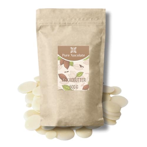 Pure Xocolate Premium Bio Kakaobutter Chips – Vegan, Glutenfrei & Zuckerfrei | Ideal für Schokolade selber machen, Backen & Kochen (500g) Bio Öko Vegan