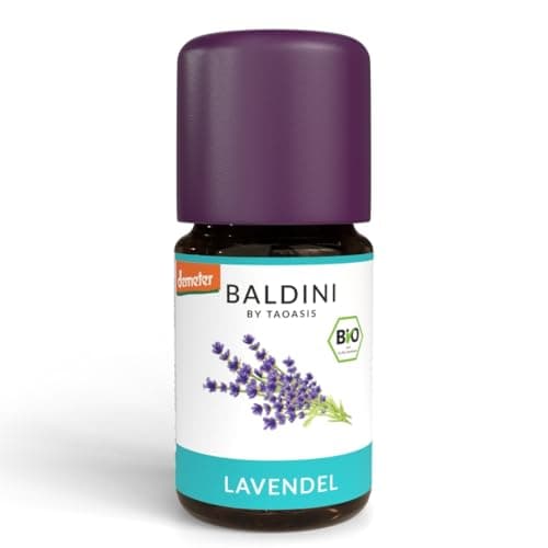 Baldini Bio Lavendelöl 5ml - 100% Naturreines Ätherisches Öl - Lebensmittelqualität - Vegan - für Speisen, Getränke & Aroma Diffuser - aus Italien Bio Öko Vegan