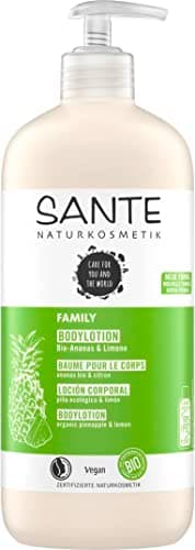 SANTE Naturkosmetik Feuchtigkeitsspendende Körperpflege gegen trockene Haut, Körpercreme für geschmeidige Haut, Mit Bio-Ananas und Limone in Vorteilsgröße, Family Bodylotion , 1 x 500 ml Bio Vegan